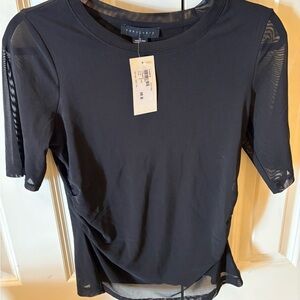 Sanctuary Brand black - sheer short sleeves. Size small. New with tags.